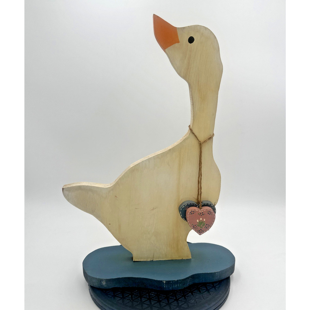 Vintage Hand Painted Wooden Goose Farmhouse Country Decor Door Stopper